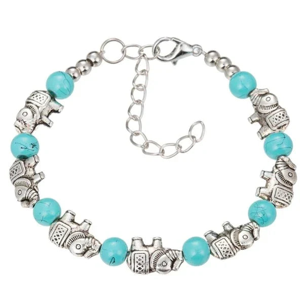 Unisex Elefantenarmband aus Silber mit funkelnden Kristallen, symbolisiert Stärke & Weisheit. Handgefertigt.