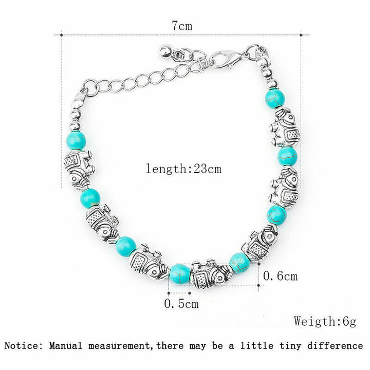 Unisex Elefantenarmband, silberfarben mit Kristallsteinen, handgefertigt. Symbol für Stärke und Weisheit.
