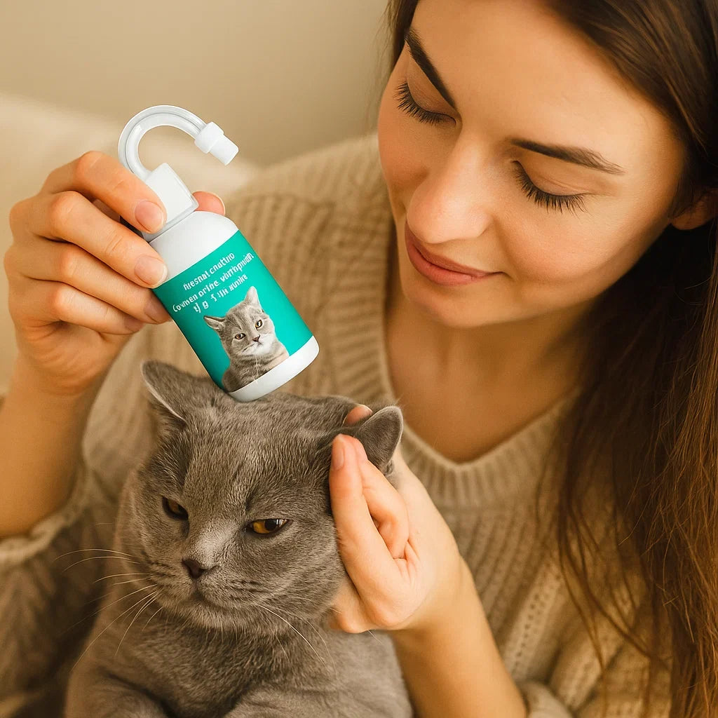 Natürlicher Ohrenreiniger für Katzen. Sanfte Pflege der Katzenohren, fördert Wohlbefinden und Hygiene.