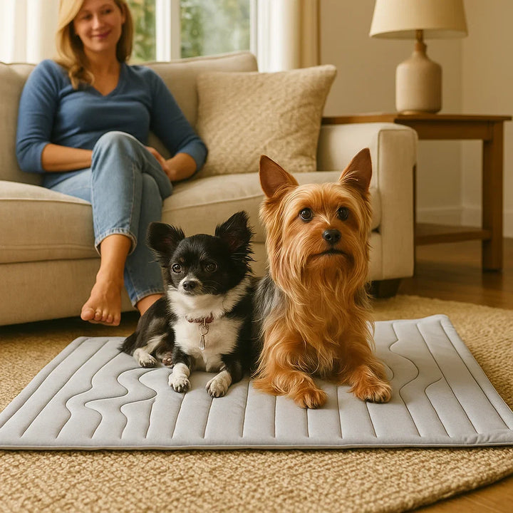 Hundematte mit Kühleffekt für alle Rassen, sorgt für Wohlbefinden und reduziert Überhitzung.