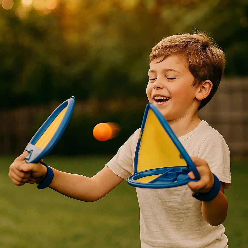 Dynamisches Fang Ball Spielzeug für aktive Kinder, fördert spielerisch Bewegung und Reaktionsfähigkeit.
