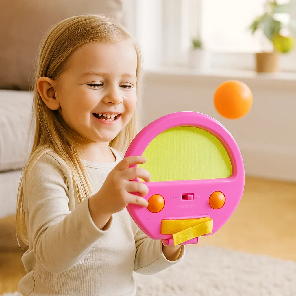 Pädagogisches Fang Ball Spiel für Kinder, unterstützt die Entwicklung von Geschicklichkeit & Motorik.