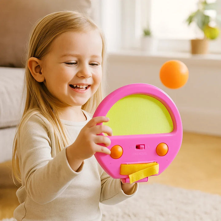 Pädagogisches Fang Ball Spiel für Kinder, unterstützt die Entwicklung von Geschicklichkeit & Motorik.
