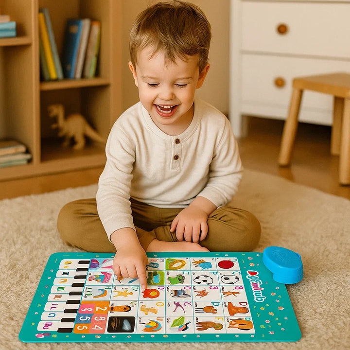 Interaktive Lerntafel: Englisch Vokabeln lernen, Aussprache üben, Sprachspielzeug für Kinder.