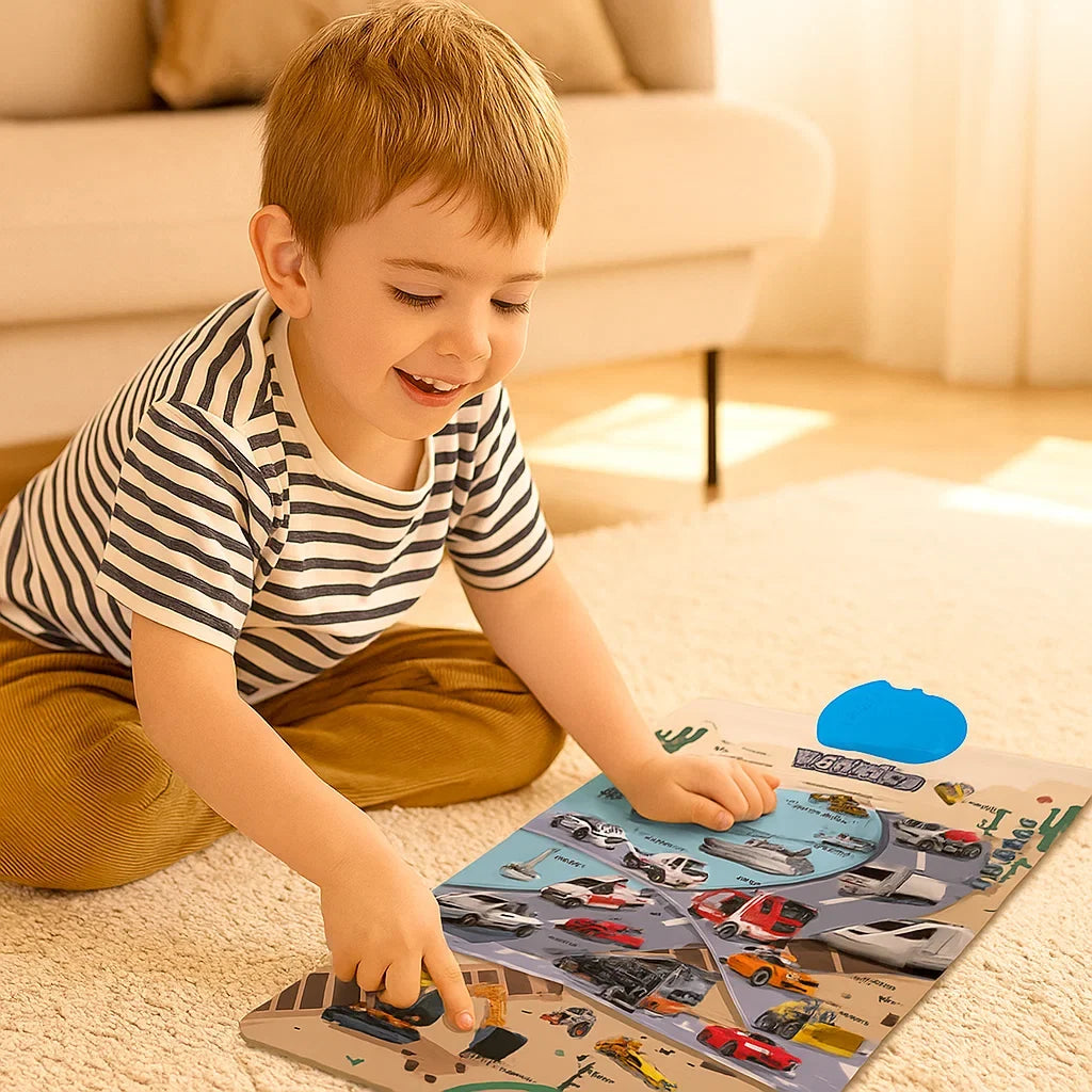 Englisch Sprachspielzeug für Kinder: Interaktive Lerntafel zum Aufbau und Training von Sprachkenntnissen.