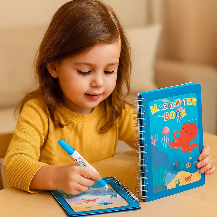 Fleckenfreies Malset: Magisches Wassermalbuch für Kinder mit Wasserpinsel; Geschenkidee für stundenlangen, sauberen Malspaß.