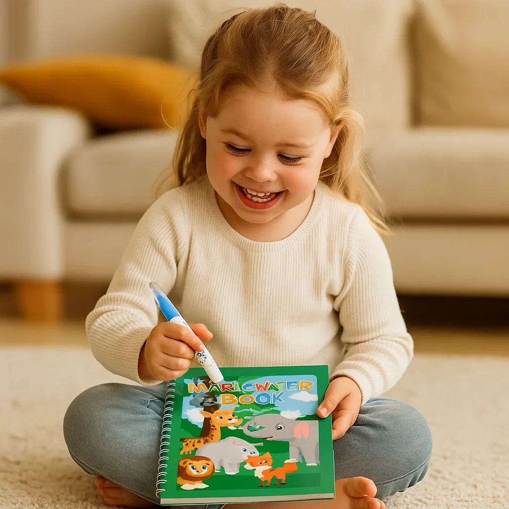 Wiederverwendbares Wassermalbuch-Set & Wasserpinsel; fleckenfreies Malspielzeug, fördert Kreativität bei Kindern & Vorschulkindern.