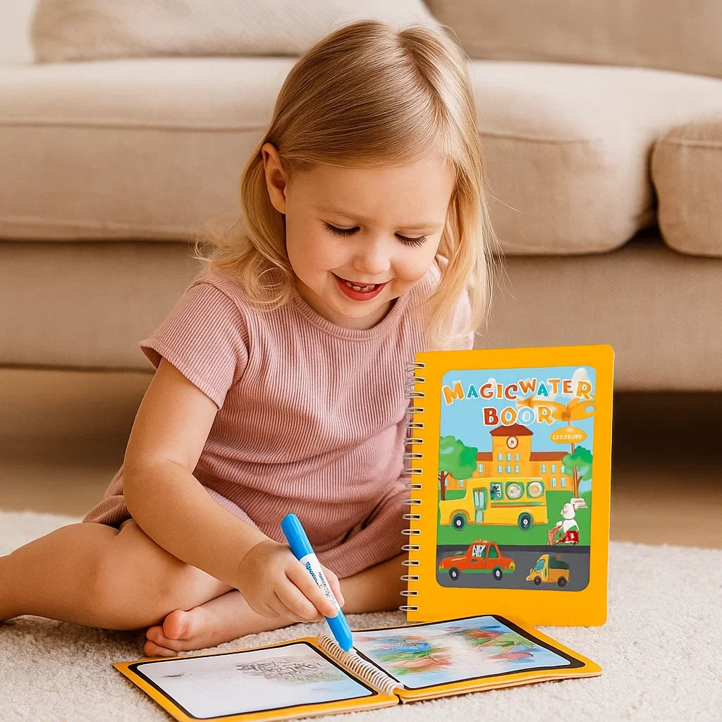 Zauberhaftes Wassermalbuch-Set als Geschenk für Kleinkinder; sauberes, fleckenfreies Malen ohne Sauerei; fördert Kreativität.