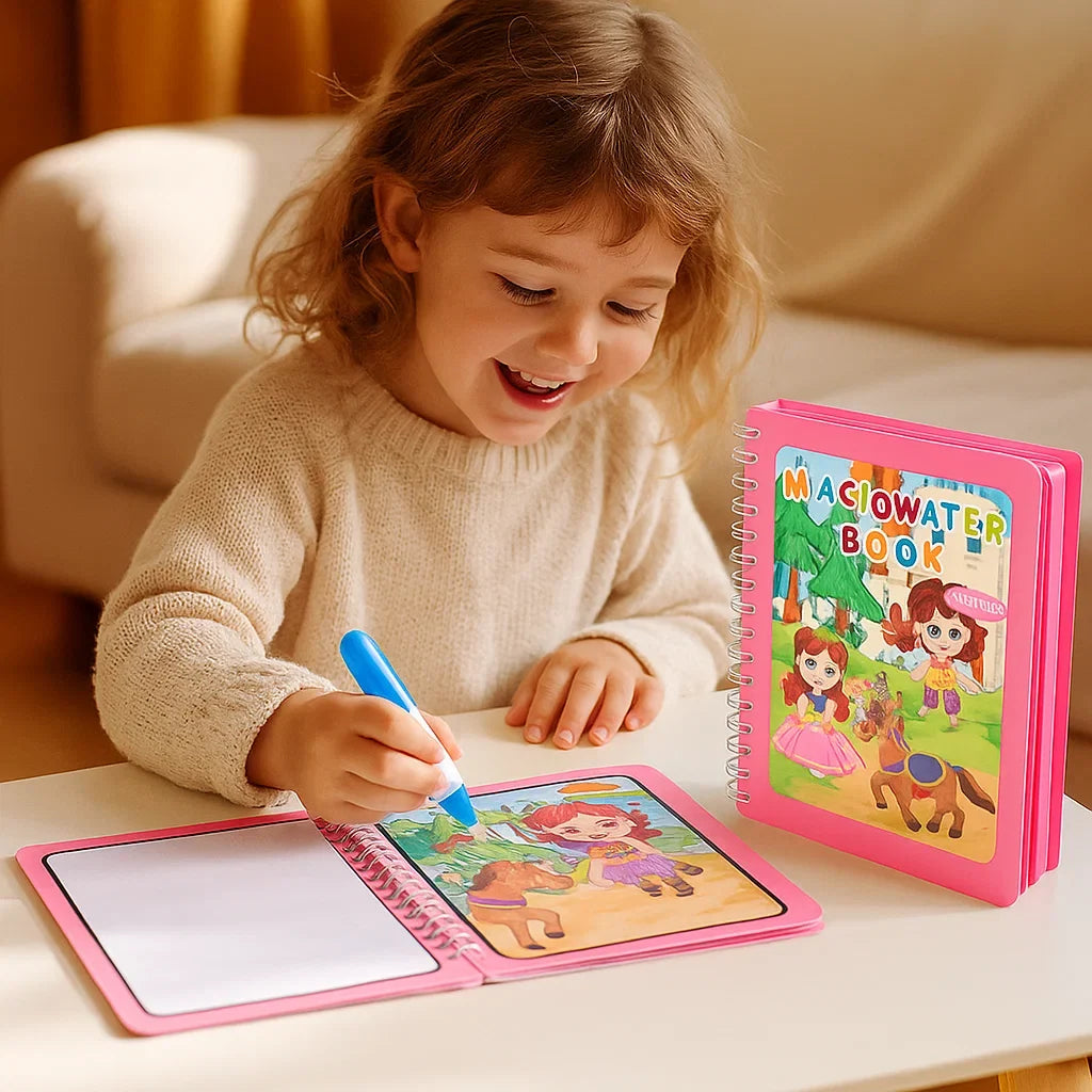 Lernspielzeug: Magisches Wassermalbuch-Set für Kleinkinder fördert Entwicklung, Kreativität & sauberen Malspaß; ideal für Vorschule.