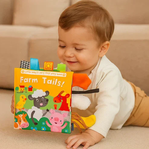 Sensorisches Knisterbuch, perfektes Geschenk für Babys & Kleinkinder. Förderndes Stoffspielzeug zum Entdecken.