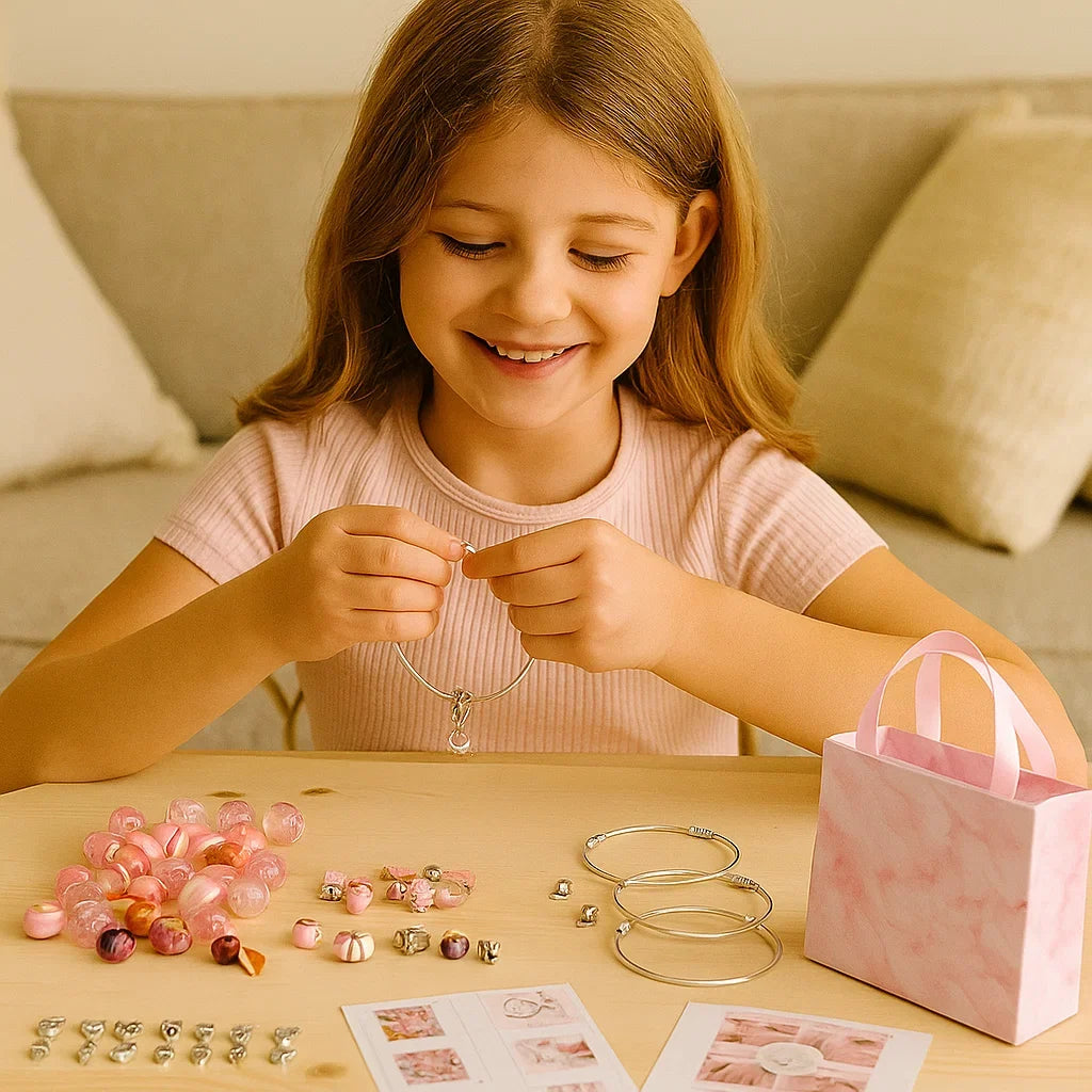 Ideales Geschenk für Kinder: Kreatives Bastelset zur Herstellung von einzigartigem Schmuck.