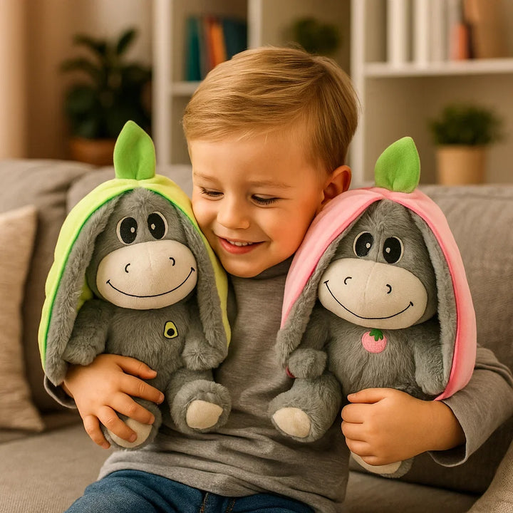 Kuscheliges Esel Plüschtier mit Atemfunktion, perfekt als beruhigendes Anti-Stress-Geschenk für Kinder.