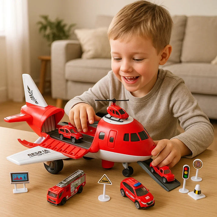 Flugzeug & Fahrzeug Lernspielzeug für Vorschulkinder, regt Fantasie, Motorik & logisches Denken an.
