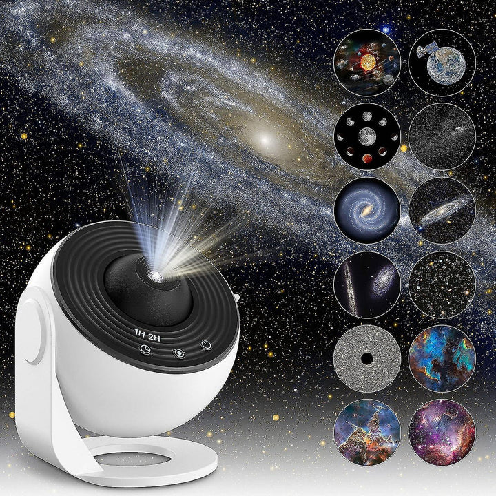 AstroGlow Projektorlampe verwandelt den Raum in ein faszinierendes Universum mit funkelnden Sternen & Nebeln.