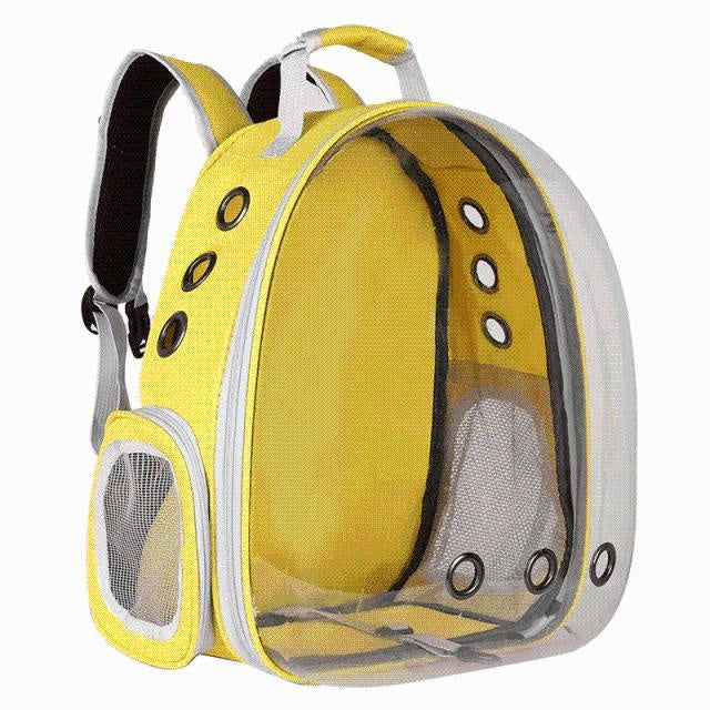 Atmungsaktiver Katzenrucksack mit Sichtfenster, ideal für sicheren Haustiertransport & Reisen.