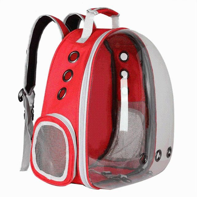 Leichter Katzenrucksack mit atmungsaktivem Mesh & Sichtkuppel, für bequeme Kurzreisen.