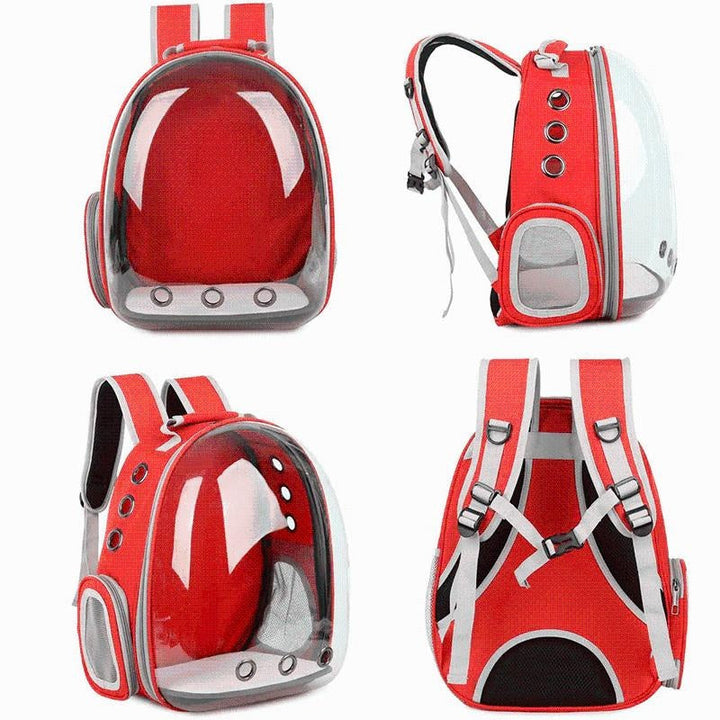 Katzenrucksack mit Netzfenstern & Sichtkuppel für Outdoor-Abenteuer, Wandern & Reisen.