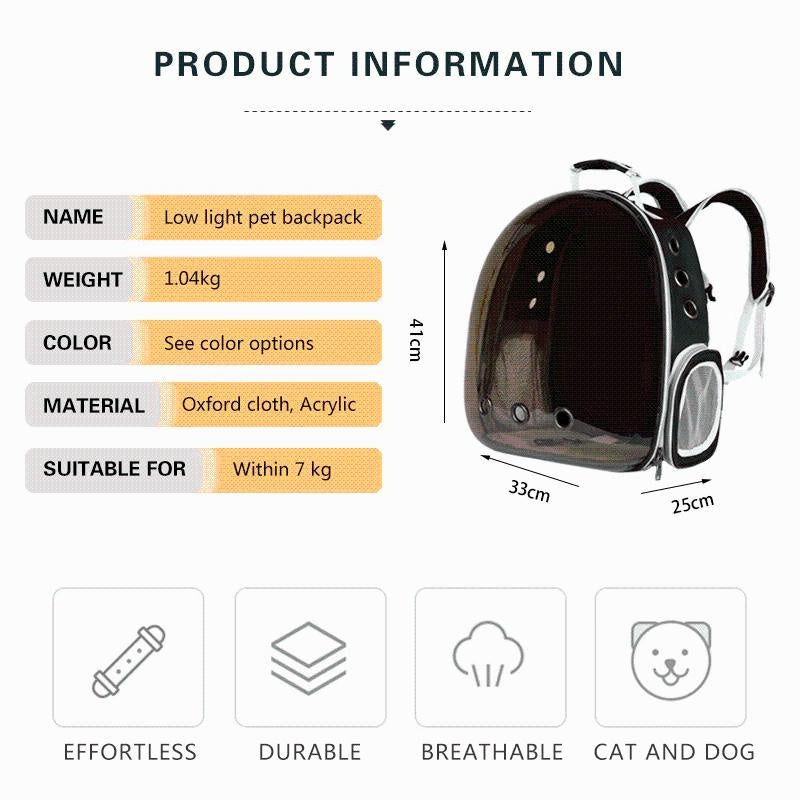 Stilvoller Katzenrucksack mit atmungsaktivem Design & Sichtkuppel für entspannte Reisen.