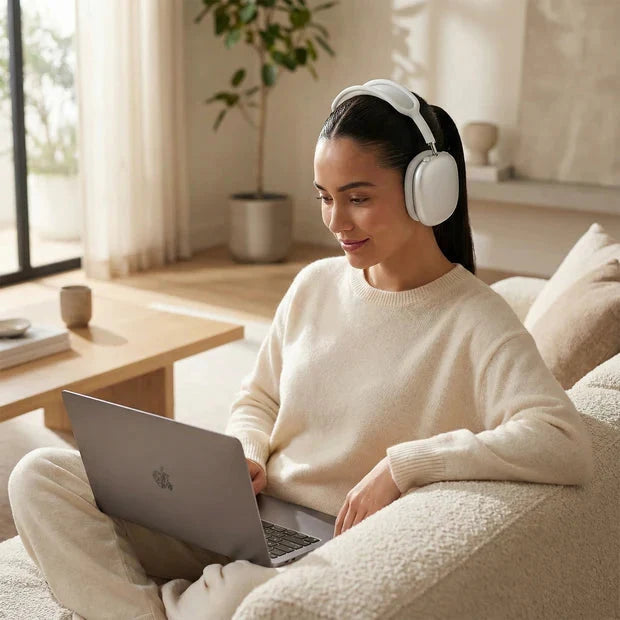 Stilvolle Bluetooth Kopfhörer, Over-Ear, mit Noise Cancelling für entspanntes Musikhören.