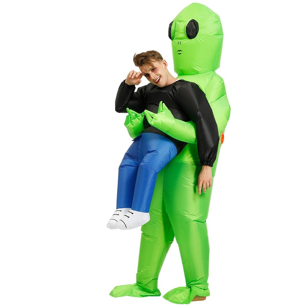 Aufblasbares Alien Attack Halloween Kostüm, gruseliger Look für Verkleidung von Erwachsenen & Kindern.