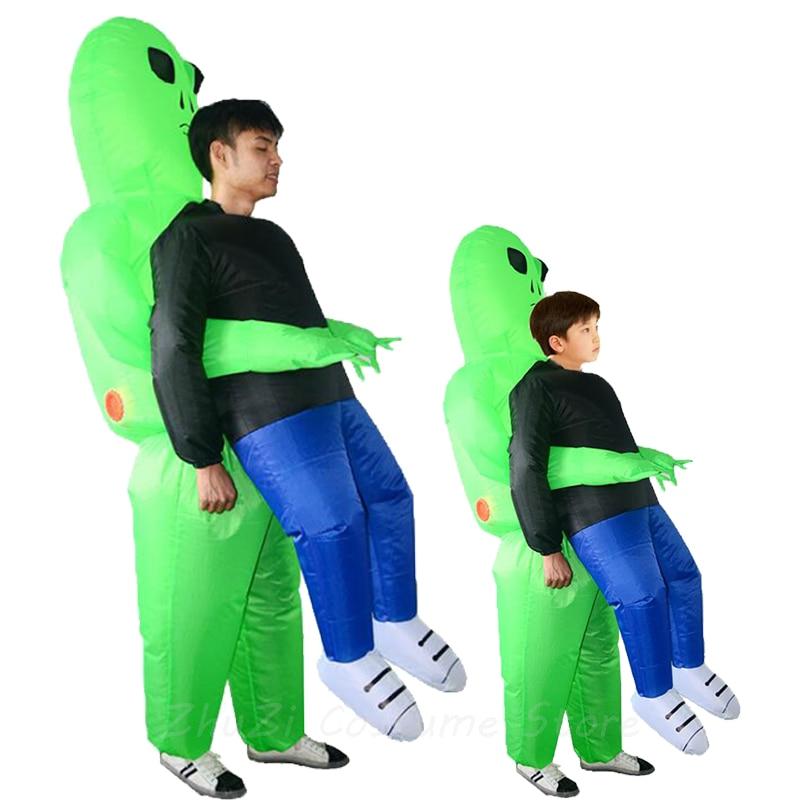 Aufblasbares Alien Angriff Halloween Kostüm, perfekt für gruselige Verkleidung für Kinder und Erwachsene.