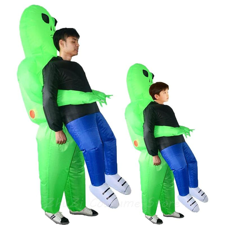 Aufblasbares Alien Angriff Halloween Kostüm, perfekt für gruselige Verkleidung für Kinder und Erwachsene.