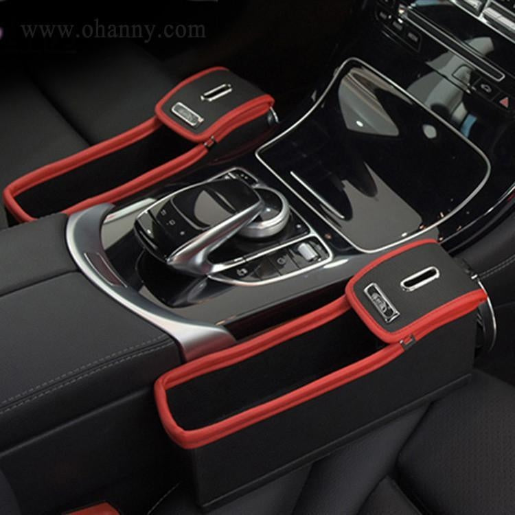 Praktischer Auto Organizer mit Becherhalter und Ablage, füllt die Sitzlücke für mehr Stauraum im Innenraum.