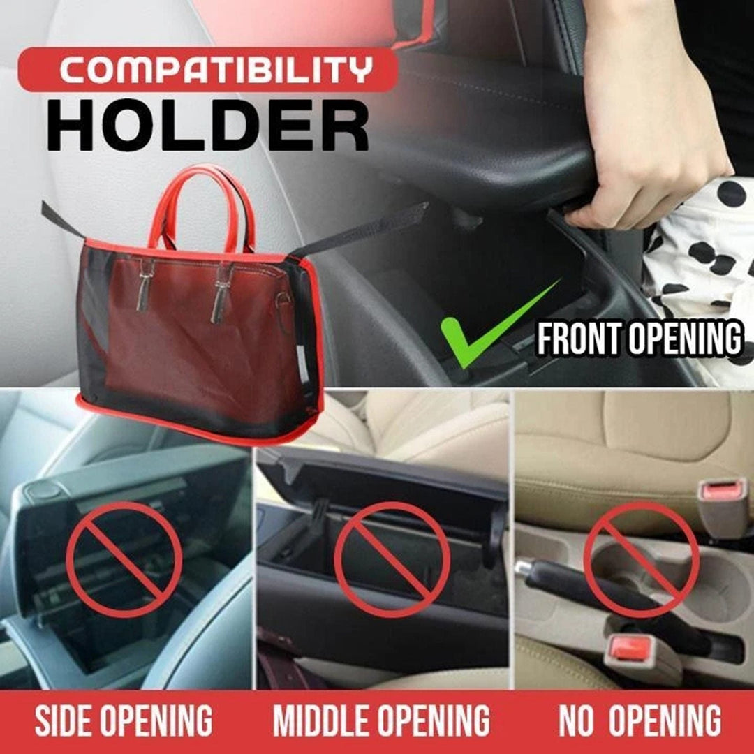 Praktischer Handtaschenhalter Auto-Organizer Netztasche. Hält Ihre Tasche griffbereit & sicher während der Fahrt.