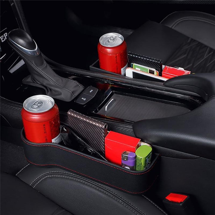 Nie wieder verlorene Gegenstände: Auto-Sitz-Spalt-Organizer aus Lederimitat hält Fahrzeug-Innenraum ordentlich.