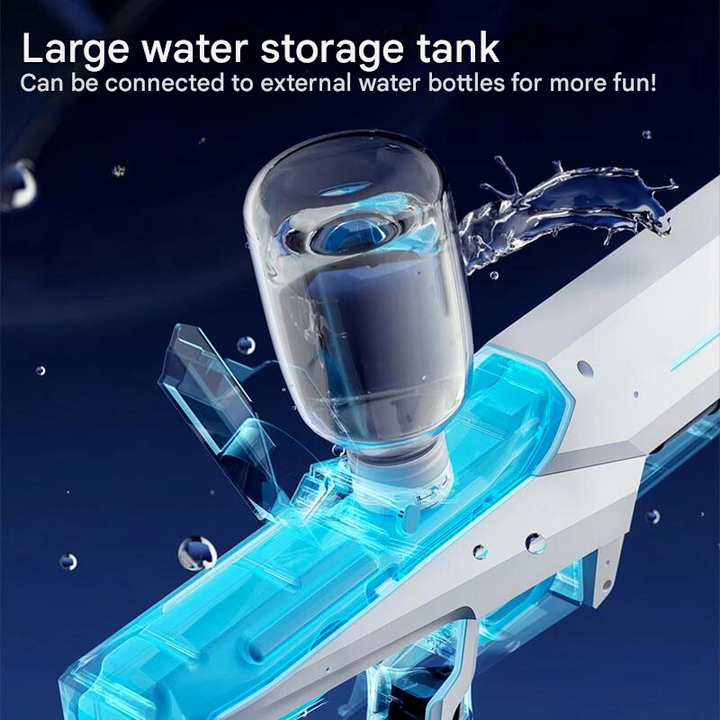 Große automatische Wasserpistole für Kinder, perfekt für Wasserschlachten im Garten und Outdoor-Action.