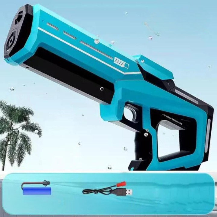 Automatische Wasserpistole mit 1L Tank, 10m Reichweite für actionreiche Wasserspiele & Familienfeste.