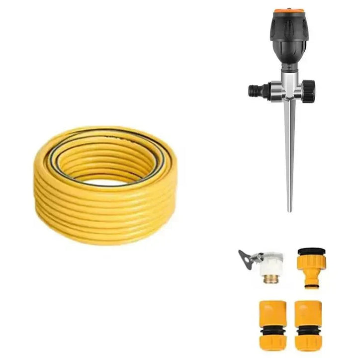Detailansicht des 360° Rasensprinklers. Hochwertiges Bewässerungssystem für den Garten.