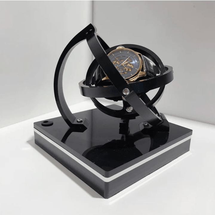 Automatischer Uhrenbeweger für 2 Luxusuhren, edles Design zur Präsentation und Pflege von Automatikuhren.