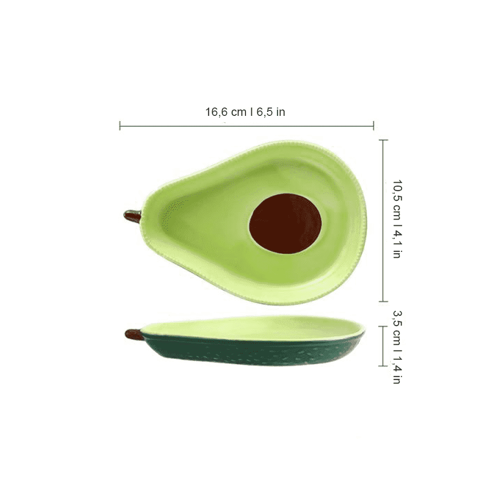 Hochwertiges Keramikgeschirr in Avocado-Design, robust & langlebig, handgefertigt für besondere Serviererlebnisse.