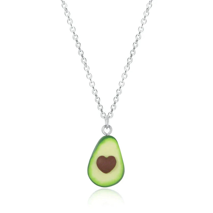 Süße Avocado Herz Partnerkette, ideales Liebesgeschenk & Freundschaftsschmuck, handgemacht.
