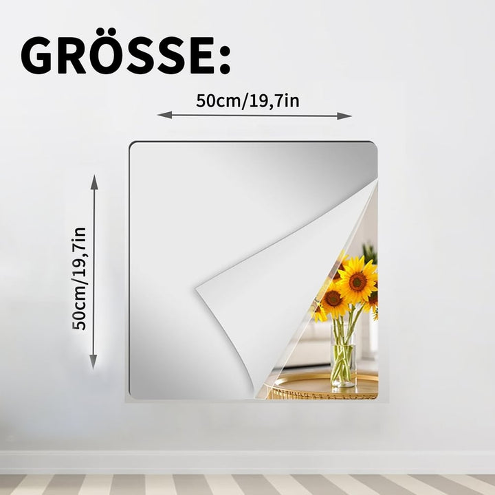 Eleganter flexibler Wandspiegel, selbstklebend für modernes Wohnen und einfache Montage.