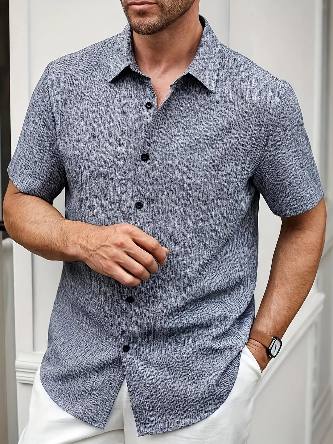 Herren Kurzarmhemd, atmungsaktiv, klassisch & elegant für den Sommer.
