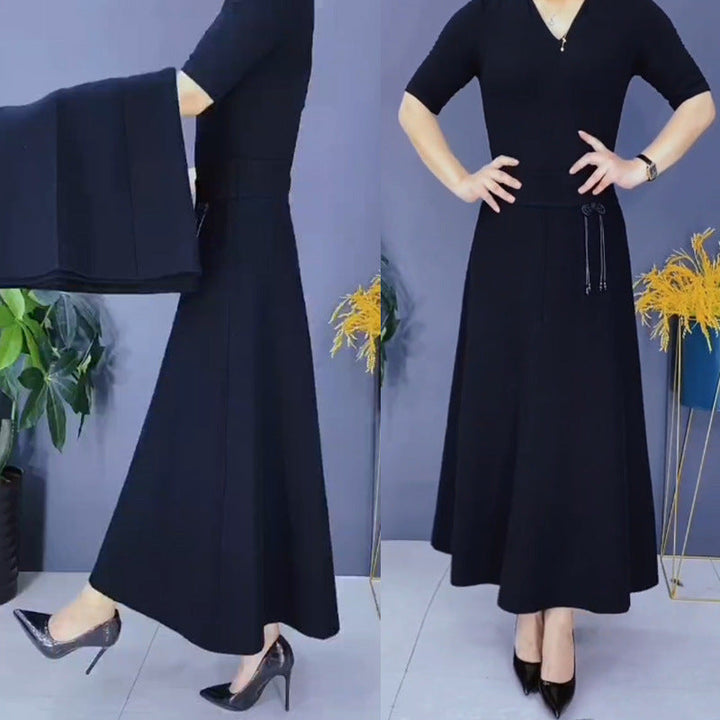 Kuscheliger High-Waist Midirock für Damen, perfekt für kalte Herbst- und Wintertage.