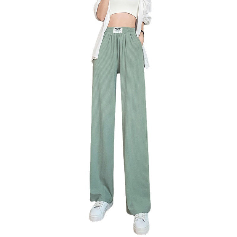 Schwarze High Waist Sommerhose mit weitem Bein, locker sitzend, bequem und elegant für Damen.