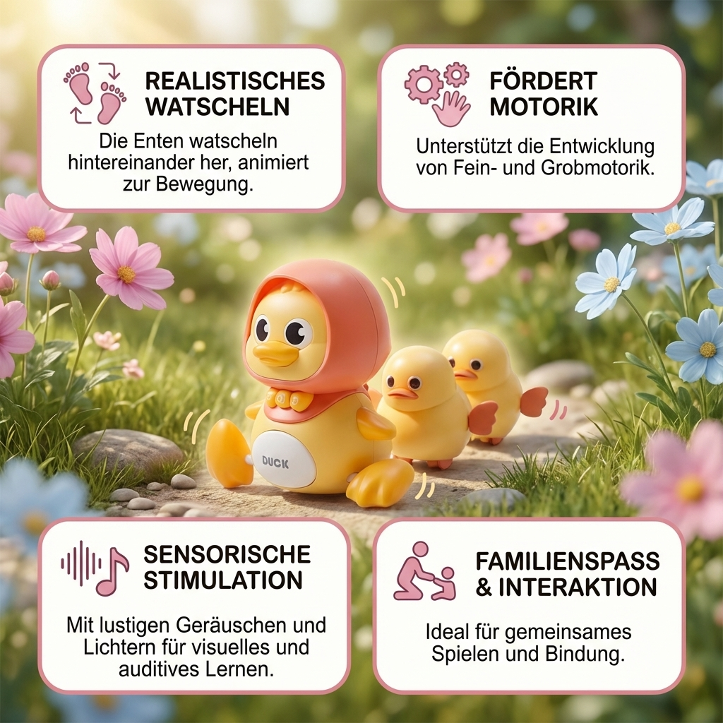 Pädagogisches Entenfamilien-Lernspielzeug für Kinder, unterstützt frühe Entwicklung & interaktives Spielen.