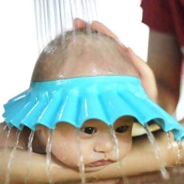 Komfortable Kinder Badekappe mit Ohrenschutz für stressfreies Haarewaschen; Shampoo Schutz für Babys.