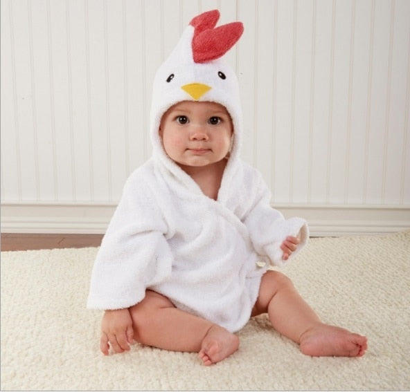 Süßer Babybademantel mit Tierohren-Kapuze, saugfähig & weich, eine tolle Geschenkidee.