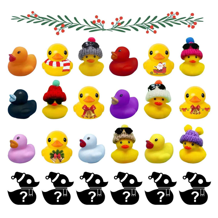 Lustiger Badeentchen Adventskalender 2024 für Kinder. Jeden Tag eine neue Ente zum Spielen im Bad.