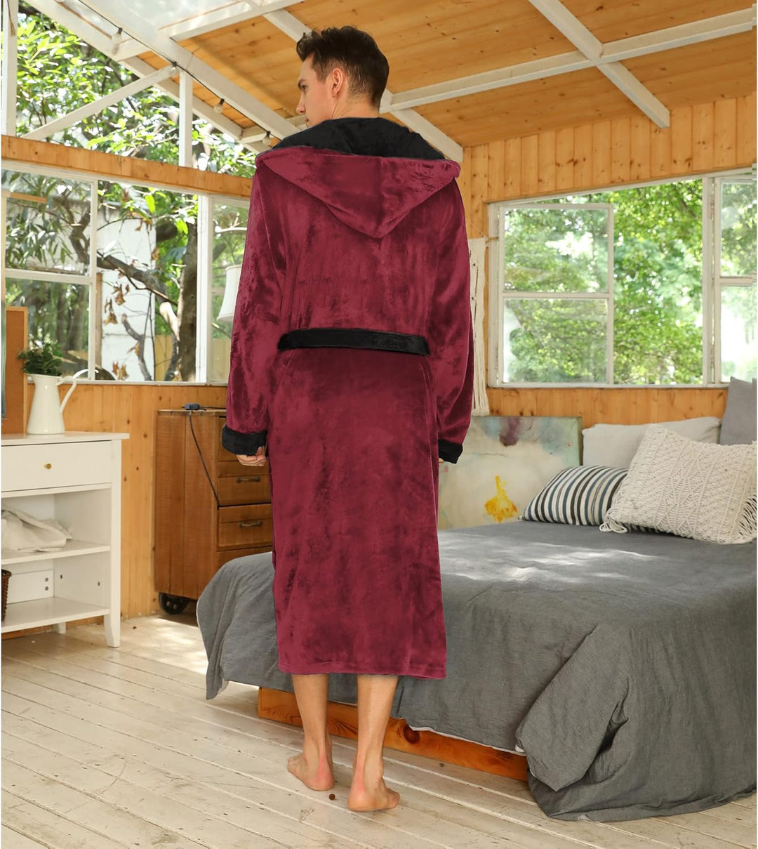 Herren Winter Bademantel, super weich und flauschig, für kalte Abende.