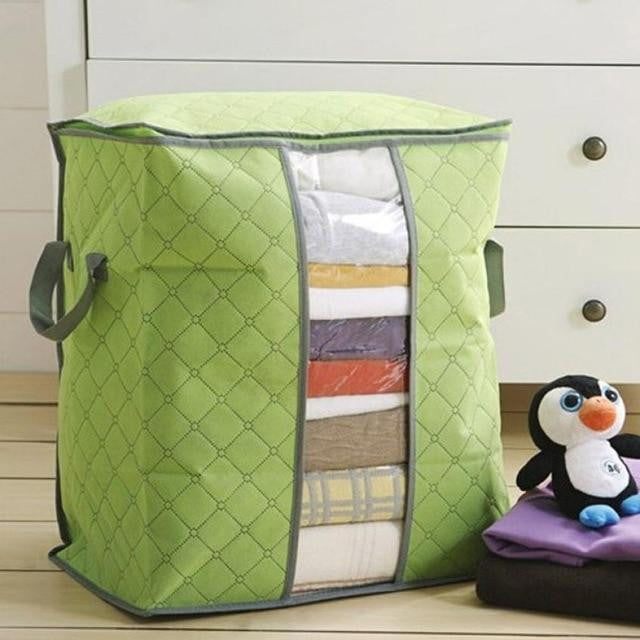 Unisex Bambus Aufbewahrungstasche für praktische und staubfreie Lagerung von Kleidung und Decken.