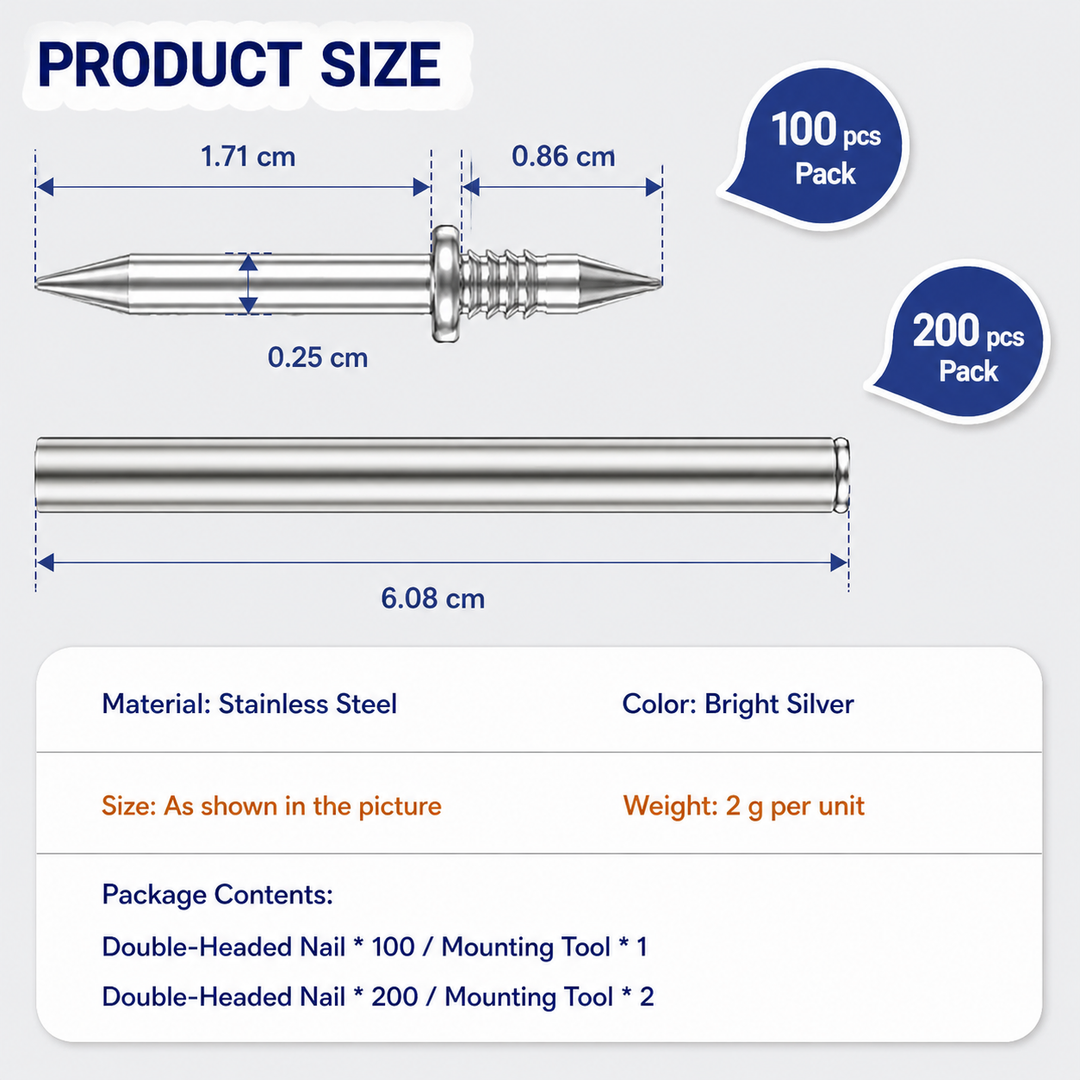 Unverzichtbares Zubehör für Sockelleisten: BaseFix Pro Nagel Set für eine professionelle, unsichtbare Installation.