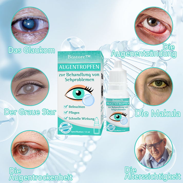 Handliche Flasche befeuchtender Augentropfen, ideal für unterwegs & schnelle Linderung bei müden Augen.