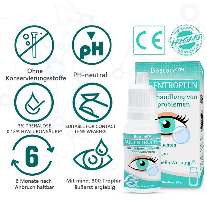 Augentropfen für klare Sicht & Komfort bei Bildschirmarbeit, lindern digitale Augenbelastung.