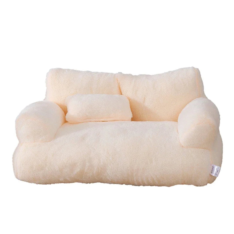 Hochwertiges Hundesofa in Grau. Orthopädisches Kuschelbett für tiefe Entspannung & gesunden Schlaf von Hunden.