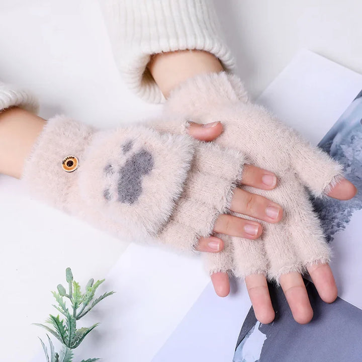 Kuschelige Damen Klapphandschuhe, idealer Kälteschutz. Vielseitig und bequem.